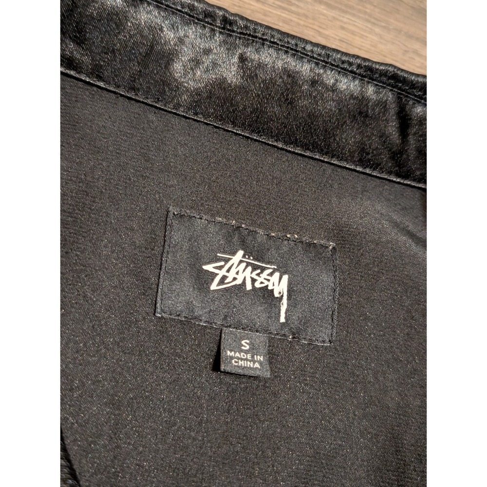 Stussy Womens Small Yellow Black Daria Bowling Shirt Button Down Mini Dress - Picture 5 of 6